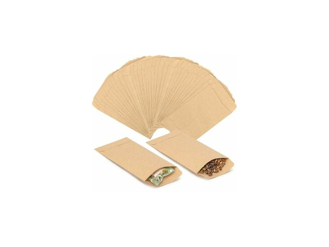 Pacote Com 50 Sacos De Papel Kraft Para Alimentos, Tamanho Pequeno, 6 Cm X 10 Cm. Aquaforge