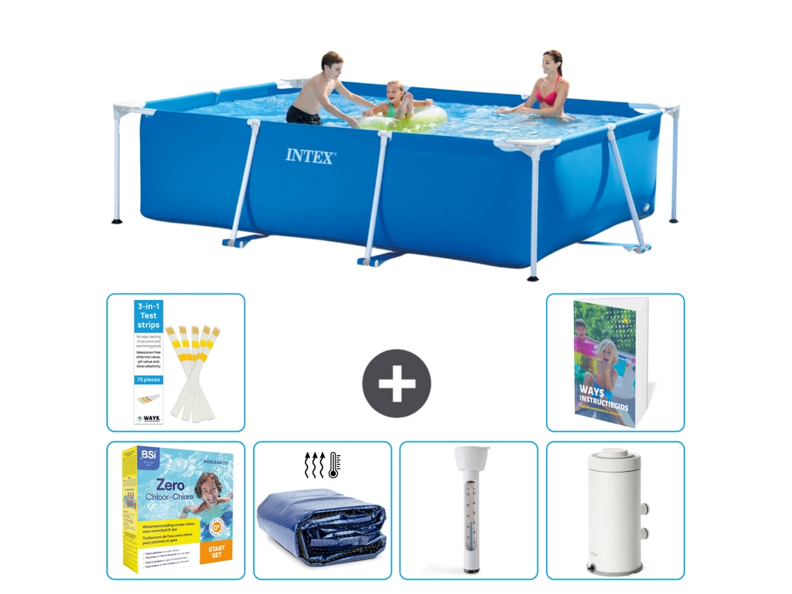 Piscina com Estrutura Retangular 300x200x75 Cm 5 peças S10 INTEX