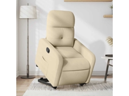 Vidaxl Poltrona Reclinável Elevatória Tecido Cor Creme