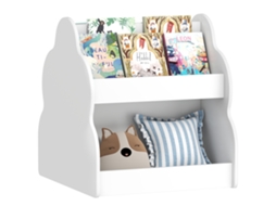 Prateleira Infantil, Estante Infantil De 2 Andares Com Rodas, 4 Prateleiras, Para Sala Infantil, Sala De Brinquedos, 54x50x56 Cm, Branco-kd