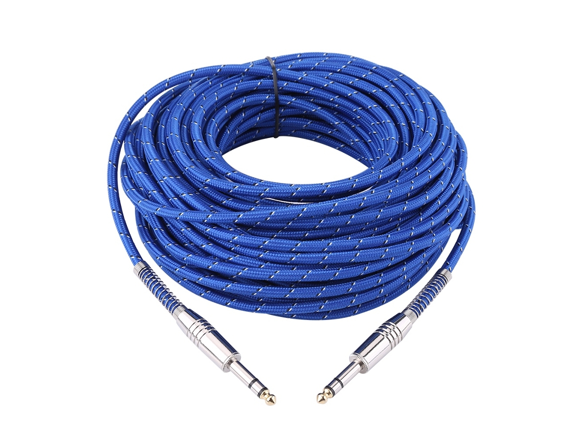 Aetheria cabo de Áudio Estéreo 6.35mm Macho para Macho 20m para Guitarra Elétrica e Mixer