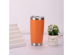 Caneca Térmica De Aço Inoxidável Para Uso Externo, 591 Ml (20 Oz), Com Isolamento A Vácuo E Tampa (laranja)