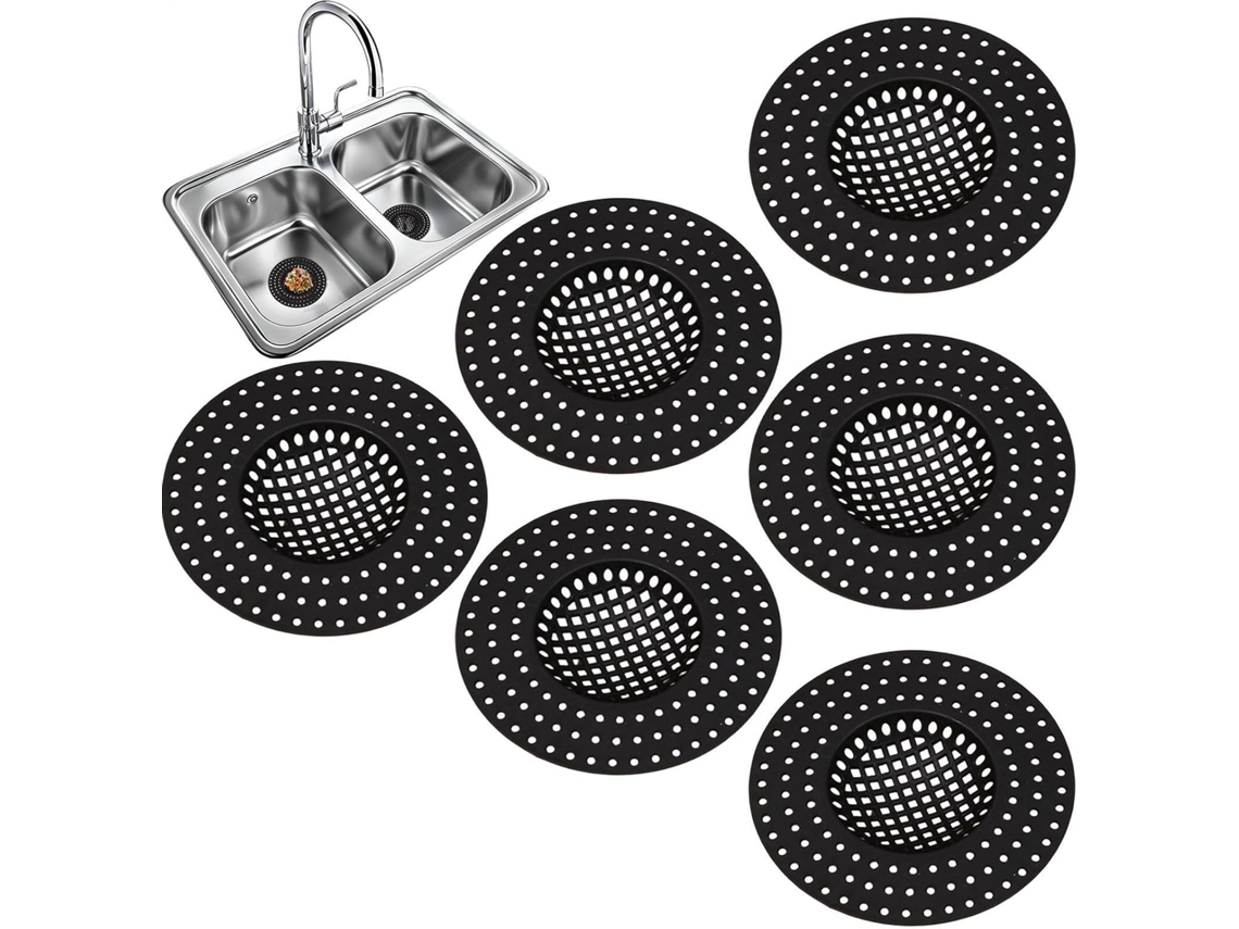 Conjunto De 6 Cestos Anti-entupimento Para Ralo Pia