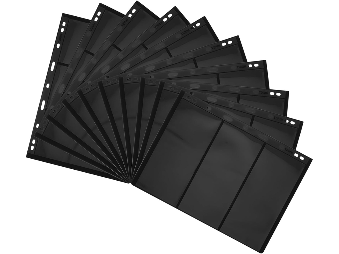 Sewacc Páginas De Timbres Para Álbum De Timbres Lote De 10 Feuilles Double Face Noires Format 3 Rangées