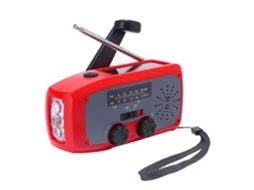 Rádio de corda AQUAFORGE solar com receptor multibanda, lanterna led