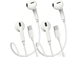 Kit Com 2 Fones De Ouvido Usb-c Para Iphone 17, 16 E 15, Fones De Ouvido Com Fio Usb-c Com Microfone E