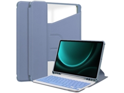 Capa Protetora Para Samsung Galaxy Tab S9 Fe Plus Com Teclado Bluetooth E Suporte Giratório Roxo Perfeito Tuotuo