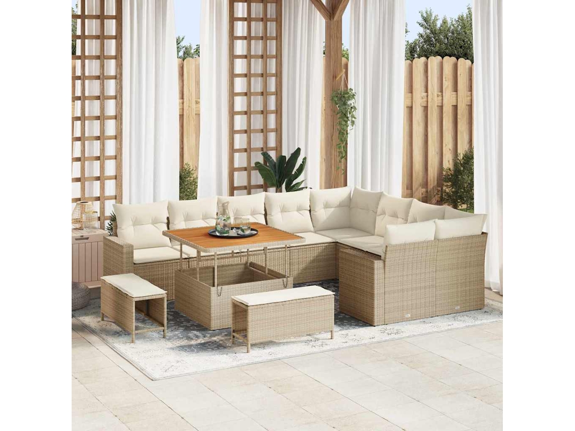 Vidaxl Conjunto De Sofá De Jardim 13 Unid. 12-número De Lugares