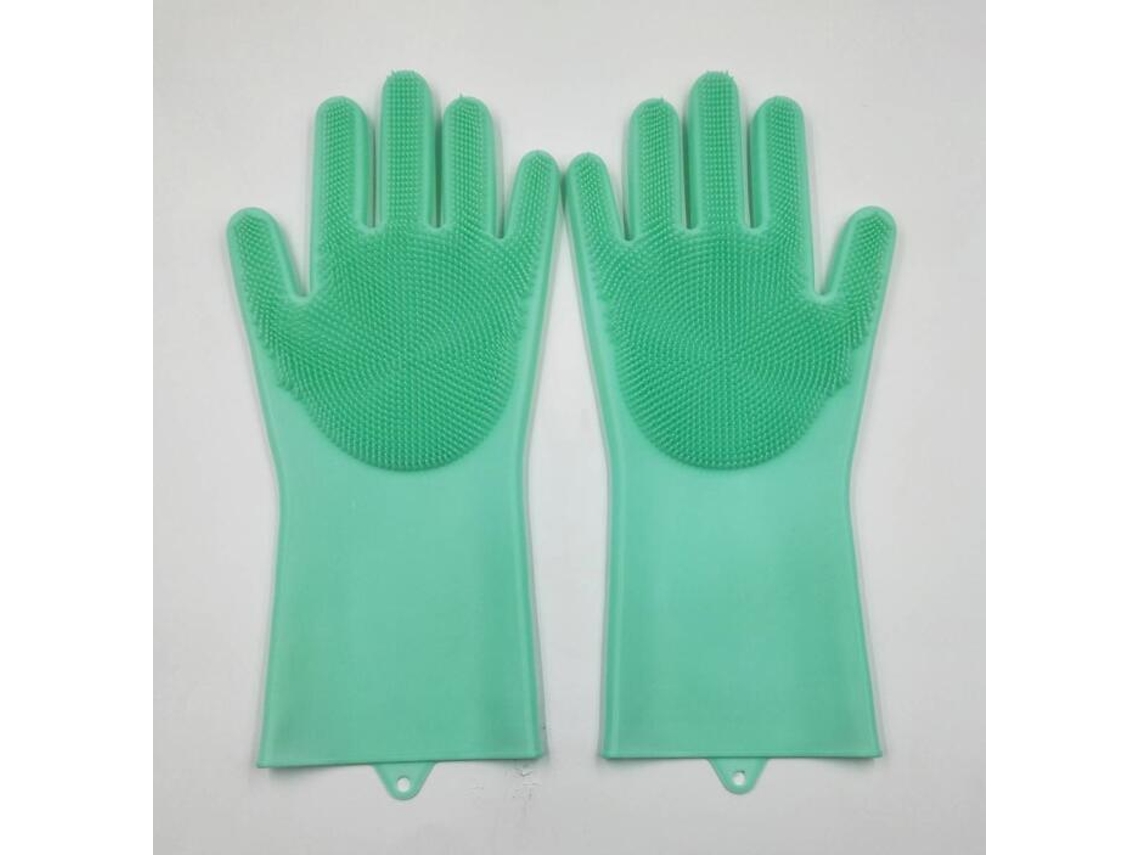 Luvas de Silicone para Lava, Louças, Luvas de Forno, Silicone Antiderrapante e Resistente Ao Calor, Luvas de Limpeza BRILVIBERA (verde, 170g)
