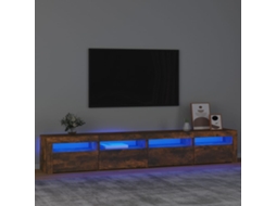 Vidaxl Móvel de Tv com Luzes Led 240x35x40 Cm Carvalho Fumado