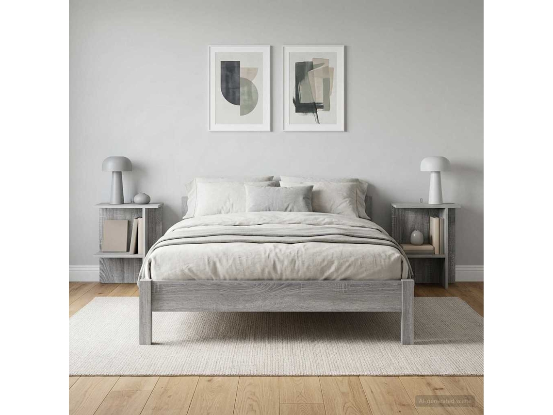 Vidaxl Mesa De Centro 2 Pcs Sonoma Cinzento 40 X 30 X 49 Cm