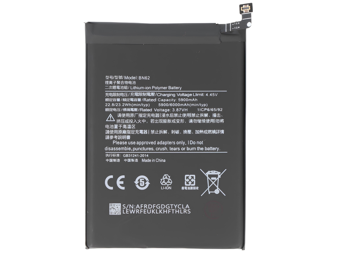 Avizar Bateria Li-polímero 3,87v Para Xiaomi Redmi 9 4g Compatível Bn62 Preto