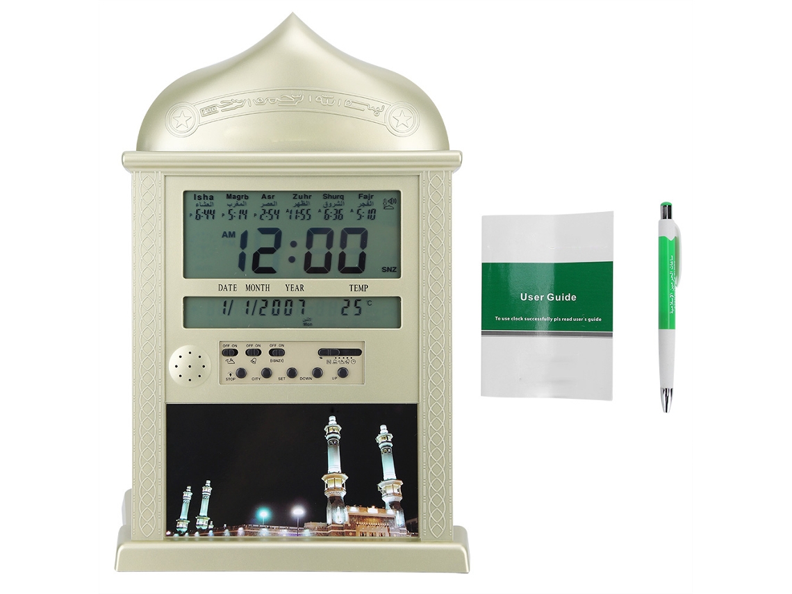 Relógio Digital Lcd Com Funções Islâmicas, Alarme Azan E Exibição Da Oração