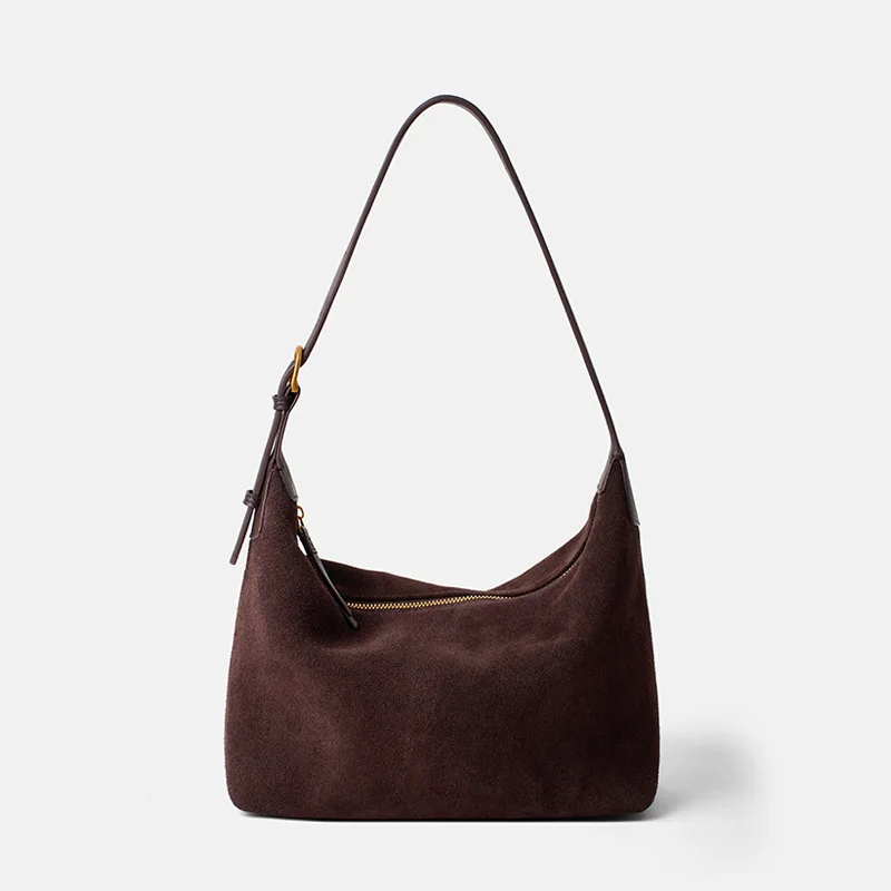 (5550-café) Bolsa Feminina De Camurça, Modelo 2026, Estilo Luxuoso E Elegante.