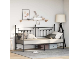 Vidaxl Estrutura de Cama de Dia Preto 75 X 190 Cm Aço