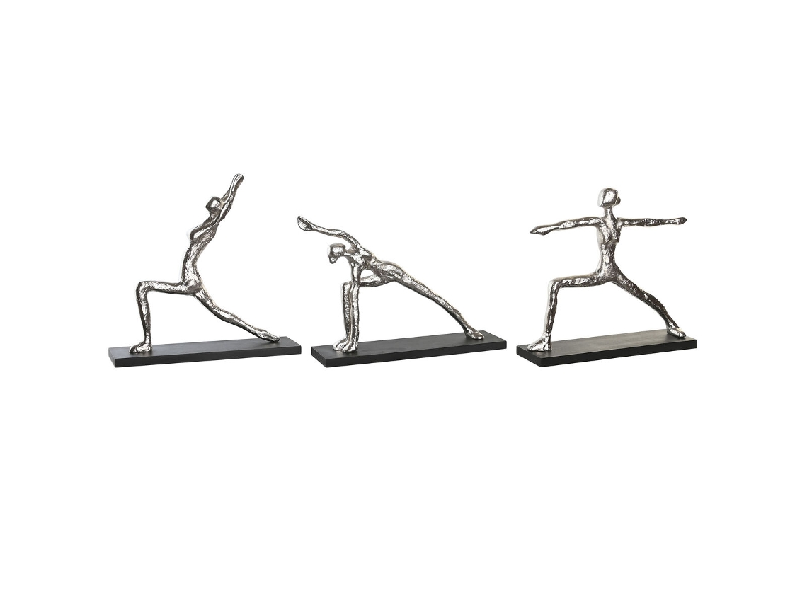Figura Decorativa DKD HOME DECOR 33 x 10 x 35 cm Prateado Índio Yoga