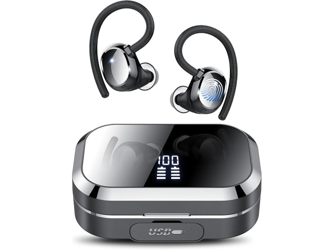 Fones De Ouvido Sem Fio Bluetooth 5.3 Ipx7 À Prova Dágua Deep Bass 2.0 Adequados Para Esportes E Corrida Preto Bestvite