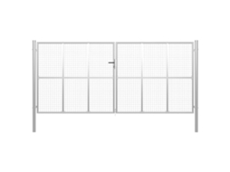 Vidaxl Portão De Jardim Em Aço Galvanizado 400x200 Cm Cor Prata