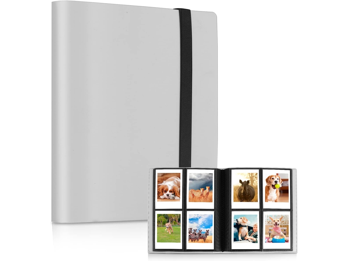 Álbum de Bolso de 160 Páginas para Fujifilm Instax Mini 70 7s 8+ 9 11 25 50s 90, Polaroid Z2300, Polaroid Pic, 300p Cinza BRILVIBERA