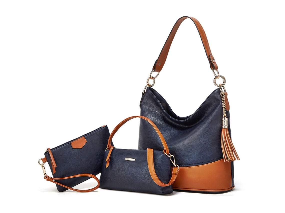 Conjunto De Bolsa Feminina De 3 Peças, Bolsa Elegante, Presente Ideal Para O Dia Dos Namorados E Aniversários (azul Escuro) Cuich
