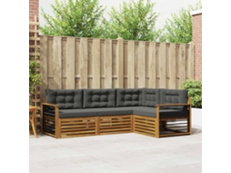 Vidaxl Conjunto De Sofás Para Exterior 4 Pcs Natural E Antracite
