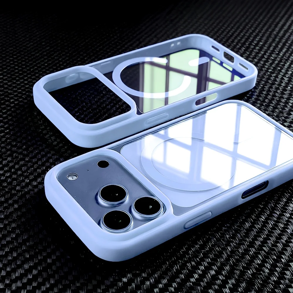 Capa Para Iphone 16e Azul Claro Com Carregamento Sem Fio Magsafe
