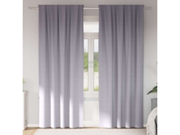 Vidaxl Cortinas Blackout Com Argolas 2 Unid. Cinza Metálico Poliéster