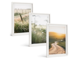 Conjunto De Pinturas Paisagem, Prado, Estrada, Pôr Do Sol Moldura Branca Pinturas De Quarto Espelharte (3 Piezas De 40x60 Cm)