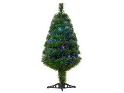 Árvore De Natal Artificial Luminosa 90h Multicolor Fibra Óptica + Suporte 90 Ramos Verde