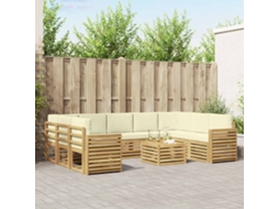 Vidaxl Conjunto De Sofás Para Exterior 10 Unid. Branco E Creme