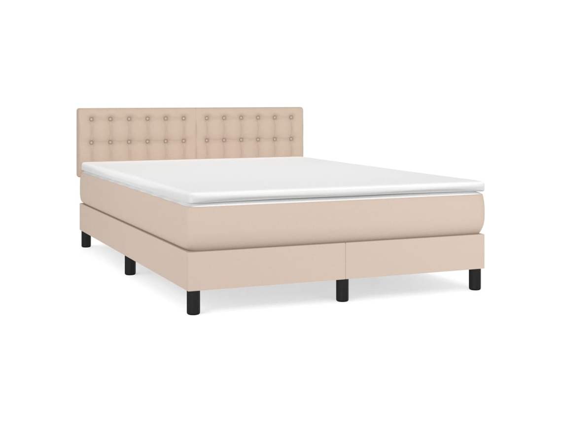 Box Spring Bed, Box Spring Beds Vidaxl Marrom Couro Artificial (140 X 200 Cm)
