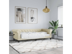 Vidaxl Sofá-cama 80x200 Cm Couro Artificial Cor Creme