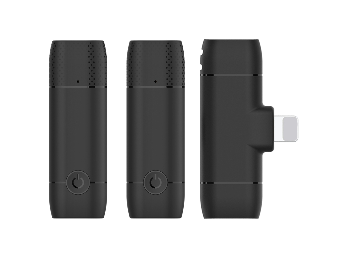 Microfones Duplos Sem Fio Não-lapela Com Conector Apple Para Gravação