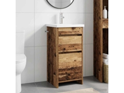 Vidaxl Gabinete De Banheiro Com Pia Madeira Antiga 42 X 40 X 84,5 Cm