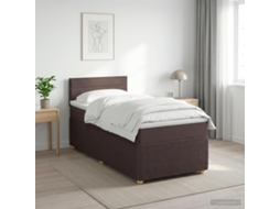 Vidaxl Cama Box Spring Com Colchão Marrom Escuro 80 X 200 Cm Tecido