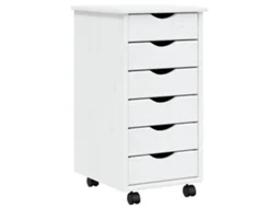 Armário com rodas VIDAXL Branco Madeira