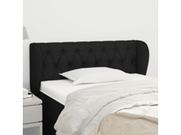 Cabeceira De Cama C/ Abas Tecido 93x23x78/88 Cm Preto