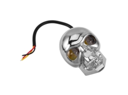 Farol De Led Com Lente Dupla, Formato De Caveira, Decoração De Iluminação Gótica