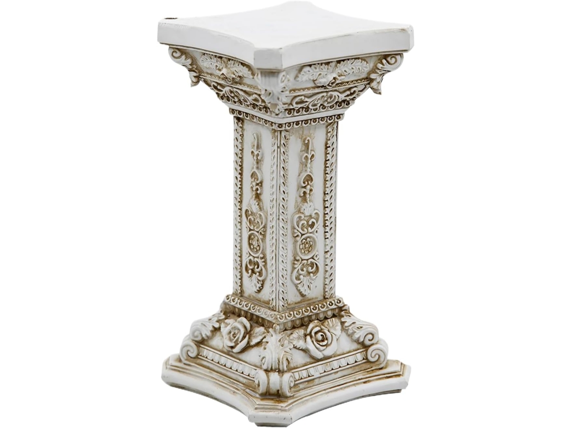 Coluna Romana Estátua De Pedestal, Coluna Grega Ornamento Vintage, Escultura Floral Para Jardim, Gokoco