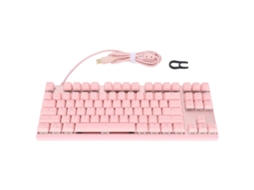 Teclado mecânico para jogos Omni-2026, 87 teclas, switches azuis/rosa/RGB, USB, durável, 50 milhões de cliques, para PC