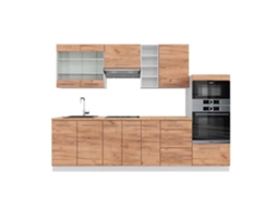 Cozinha Fame-Line, 280 cm, Carvalho PT, Carvalho dourado/branco, VICCO