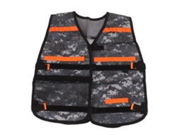 Colete Business para brinquedos infantil, com ajuste, tecido Oxford camuflagem cinza, aventuras ao ar livre S/MARCA