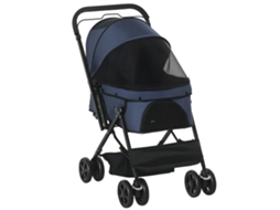 Carrinho Carrinho de Dobrável, 1 Cesta, 2 Freios, Incluindo Guia de Segurança, Azul