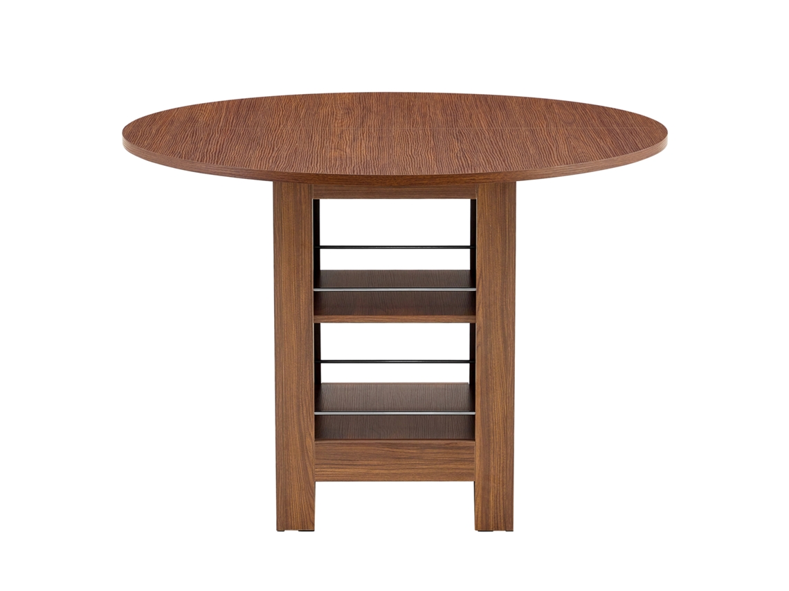 Mesa de Jantar Redonda, 100 cm, 4-6 pessoas, Madeira de Nogueira, PAPRIKA