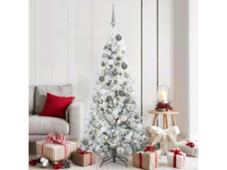 Vidaxl Árvore De Natal Articulada Artificial Branco 180 Cm Pe E Pvc