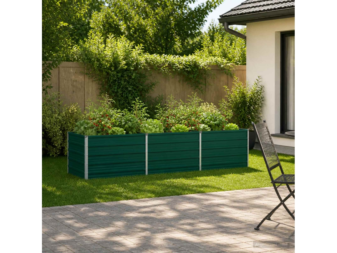 Vidaxl Cama De Jardim Elevada Verde 240 X 80 X 55 Cm