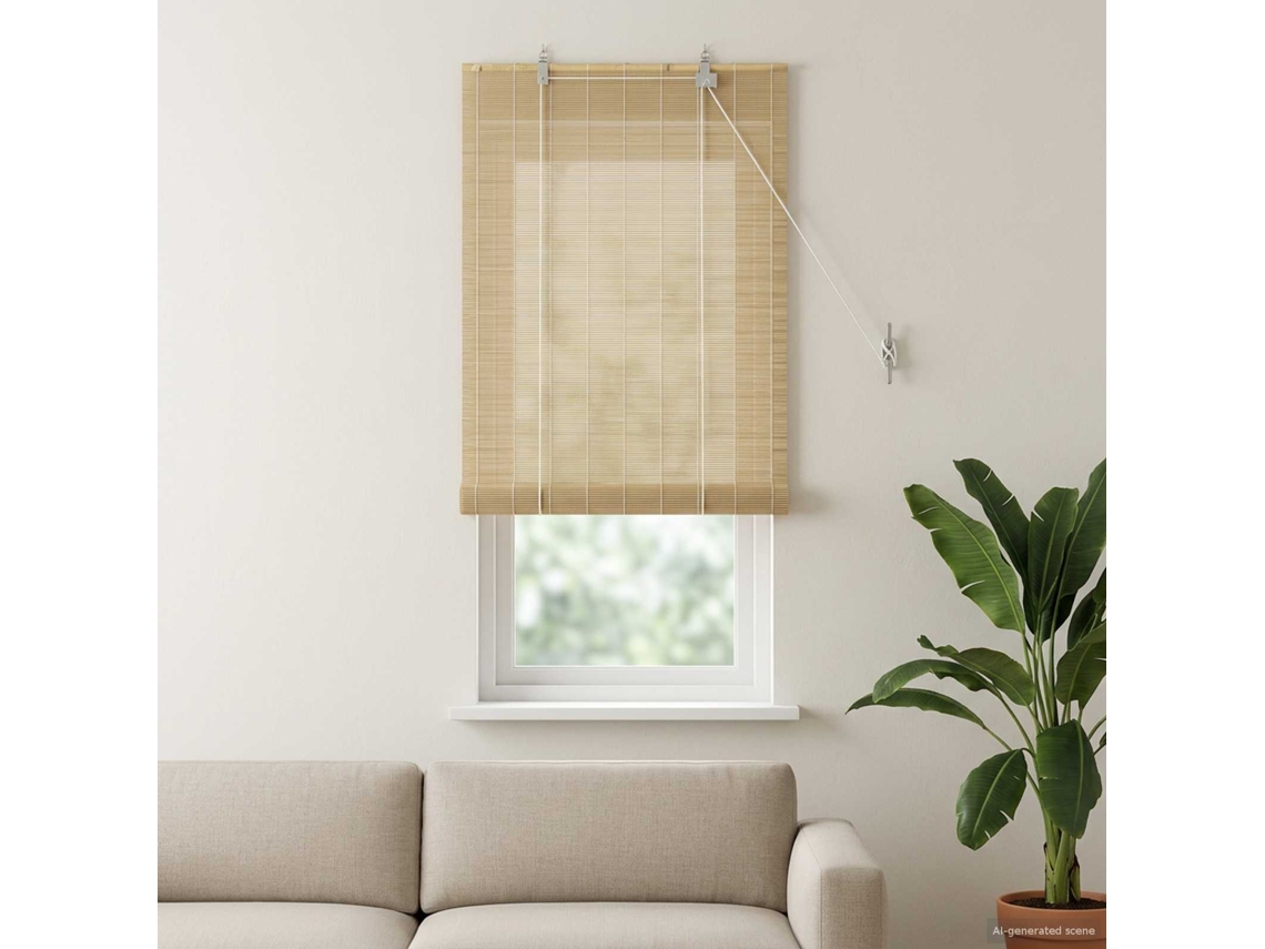 Vidaxl Estores De Rolo Natural 50 X 160 Cm Bambu