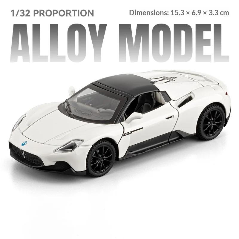 (branco) 1:32 Maserati Mc20 Conversível De Liga Metálica Para Crianças - Carro De Brinquedo Supercarro