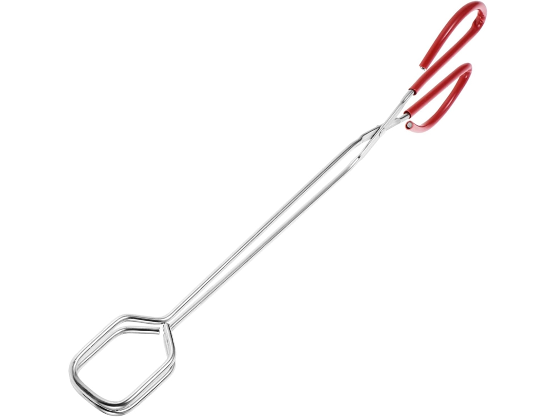 Pinça Para Carvão Em Aço Inoxidável Com Cabo Longo Antiderrapante Churrasco E Camping, Resistente Ao Calor E Com Ótima