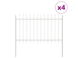 Conjunto 4 Painel De Jardim Vidaxl Branco Aço Revestido A Pó (6,8 X 1,2 M)